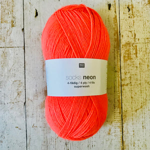 Rico Design Socks Neon 4 Ply, 100g